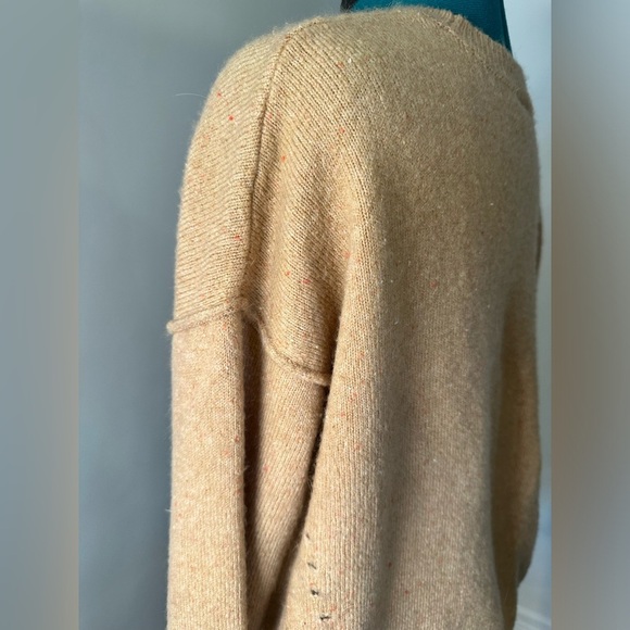 Topshop Tan Pointelle Speckled Pullover Sweater - 4 - Picture 5 of 11
